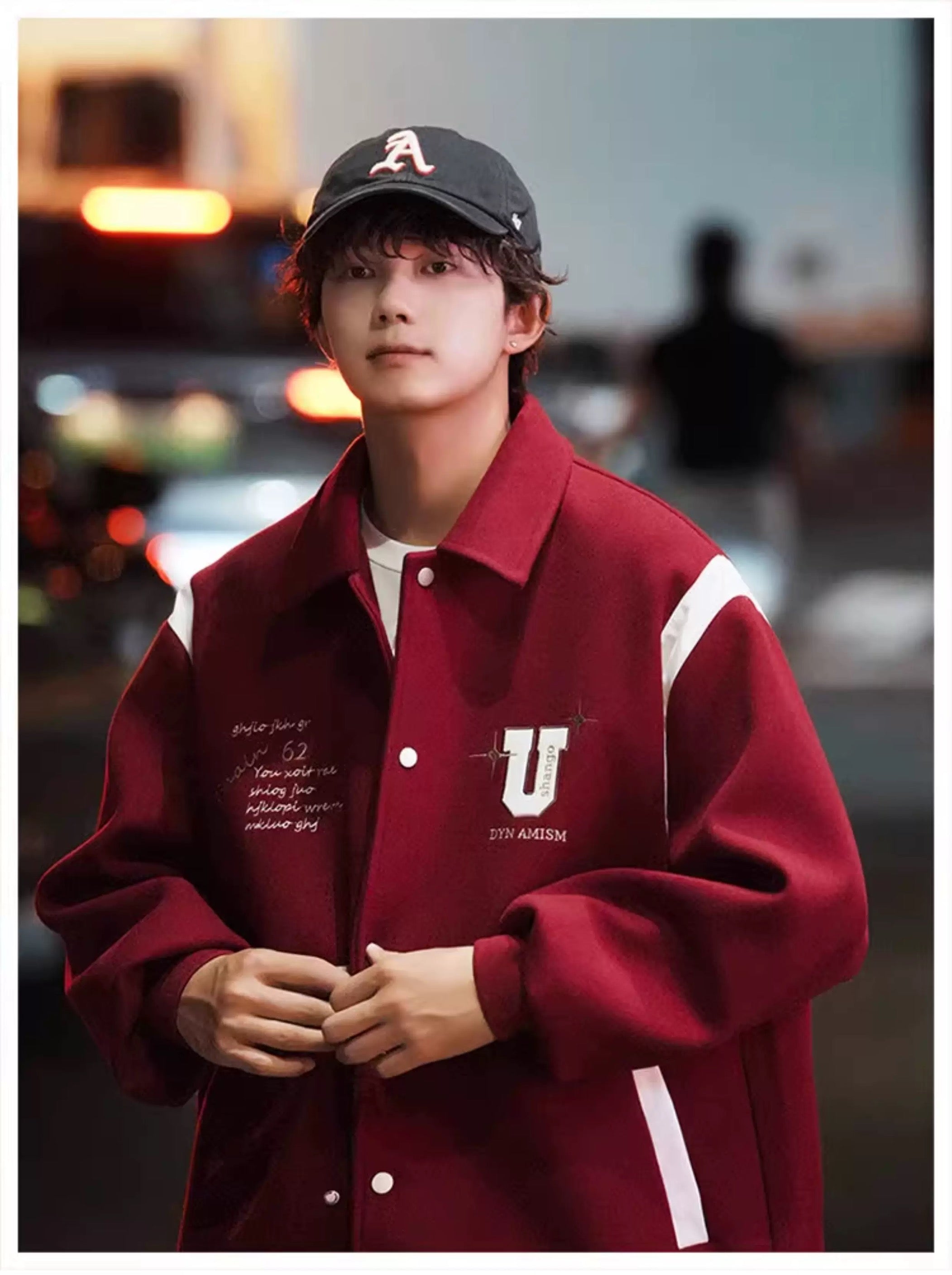 Chaqueta corta de lana – Prenda de abrigo vintage estilo urbano americano T0024