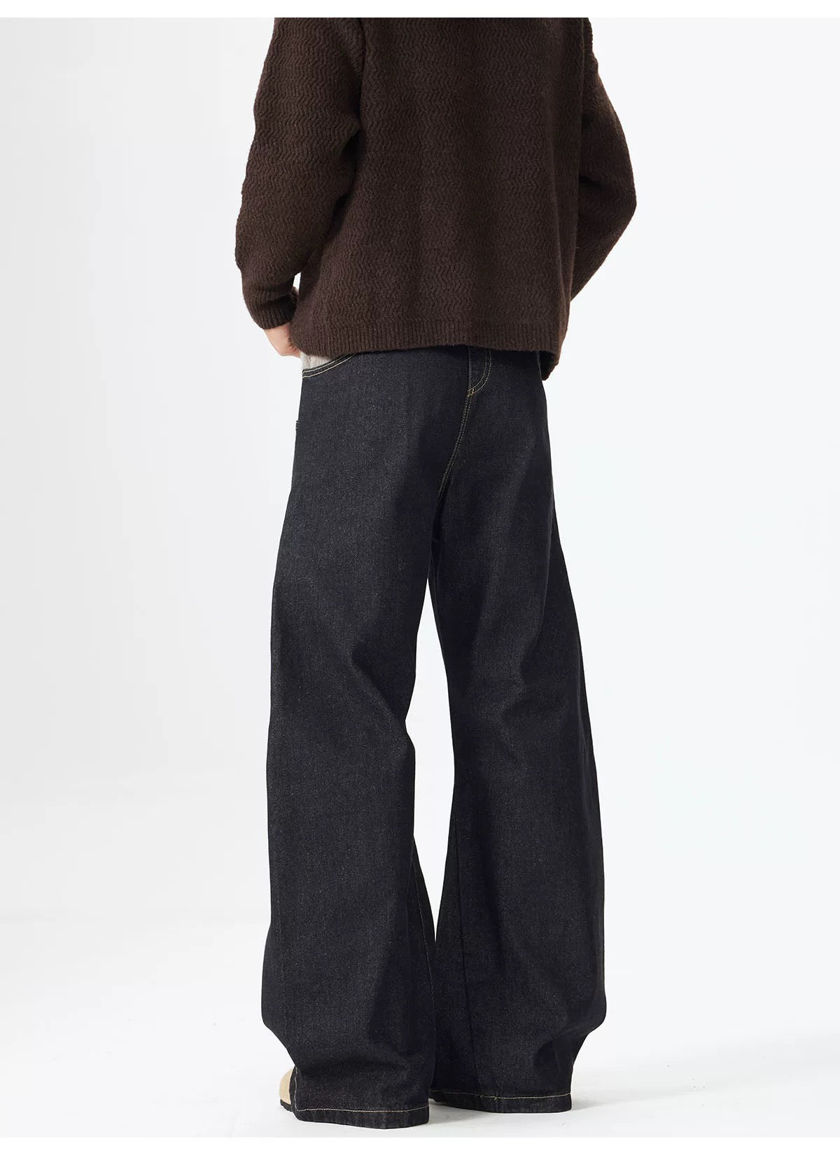 Vaqueros rectos para hombre – Pantalones clásicos de estilo urbano americano vintage B0046