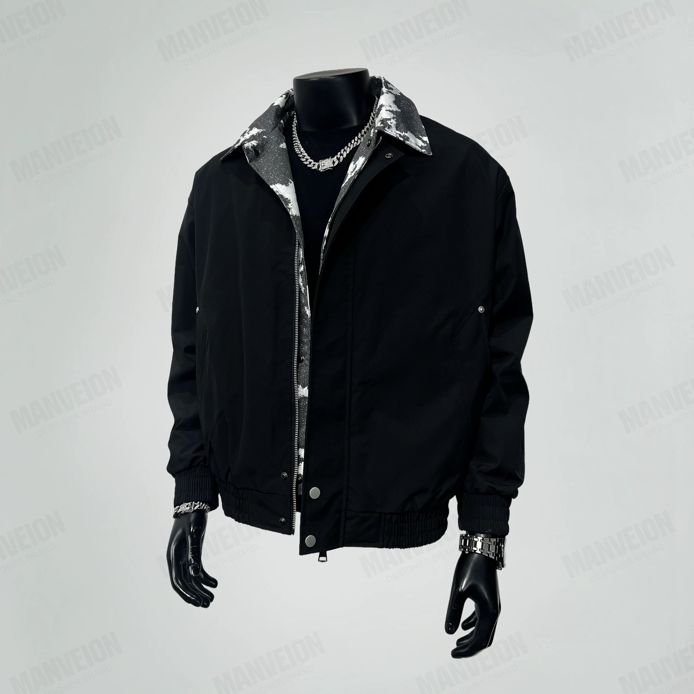 Chaqueta vintage con cuello a capas para hombre: abrigo holgado estilo retro urbano T0076