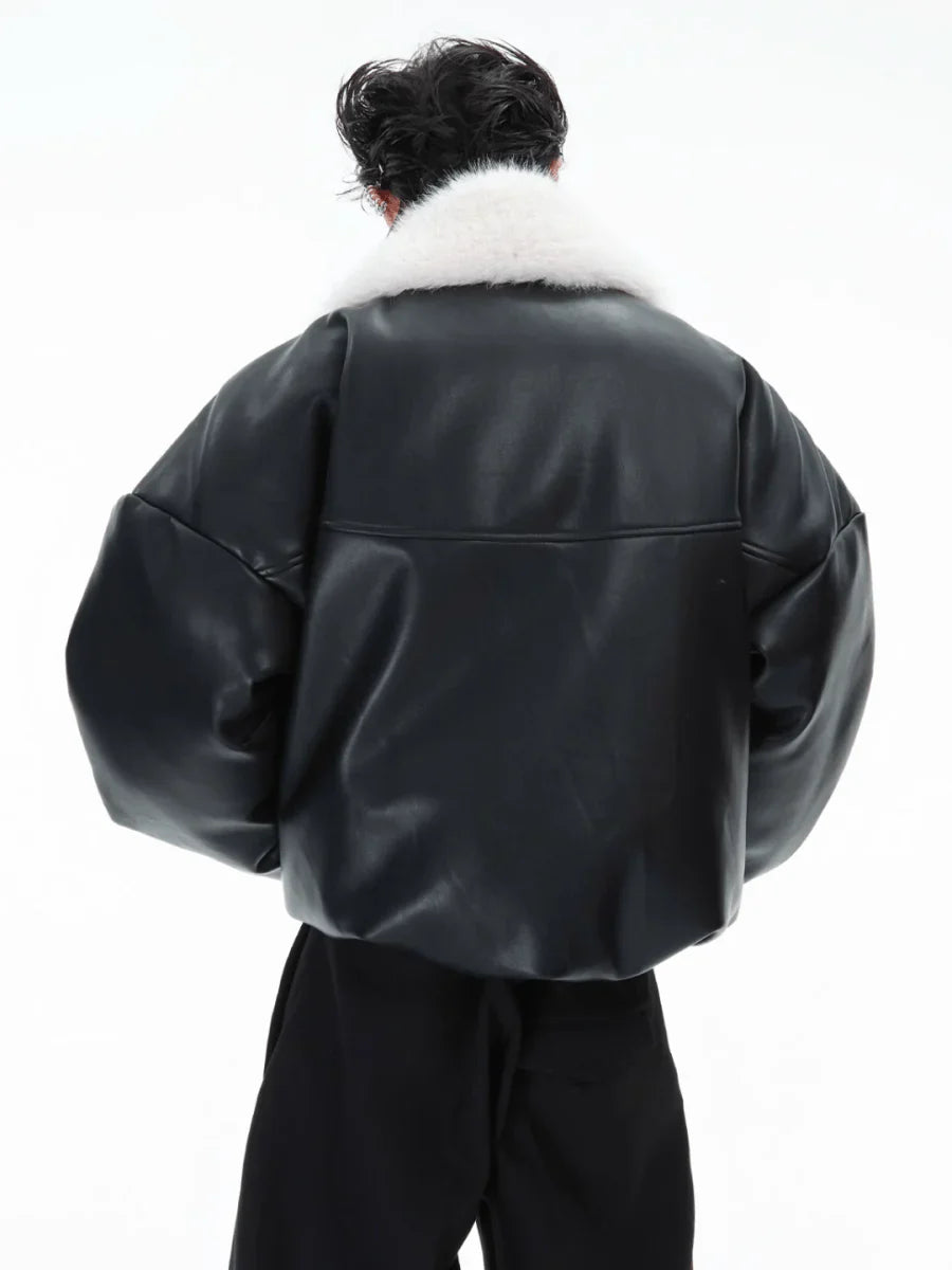 COTTON LEATHER JACKET T0090