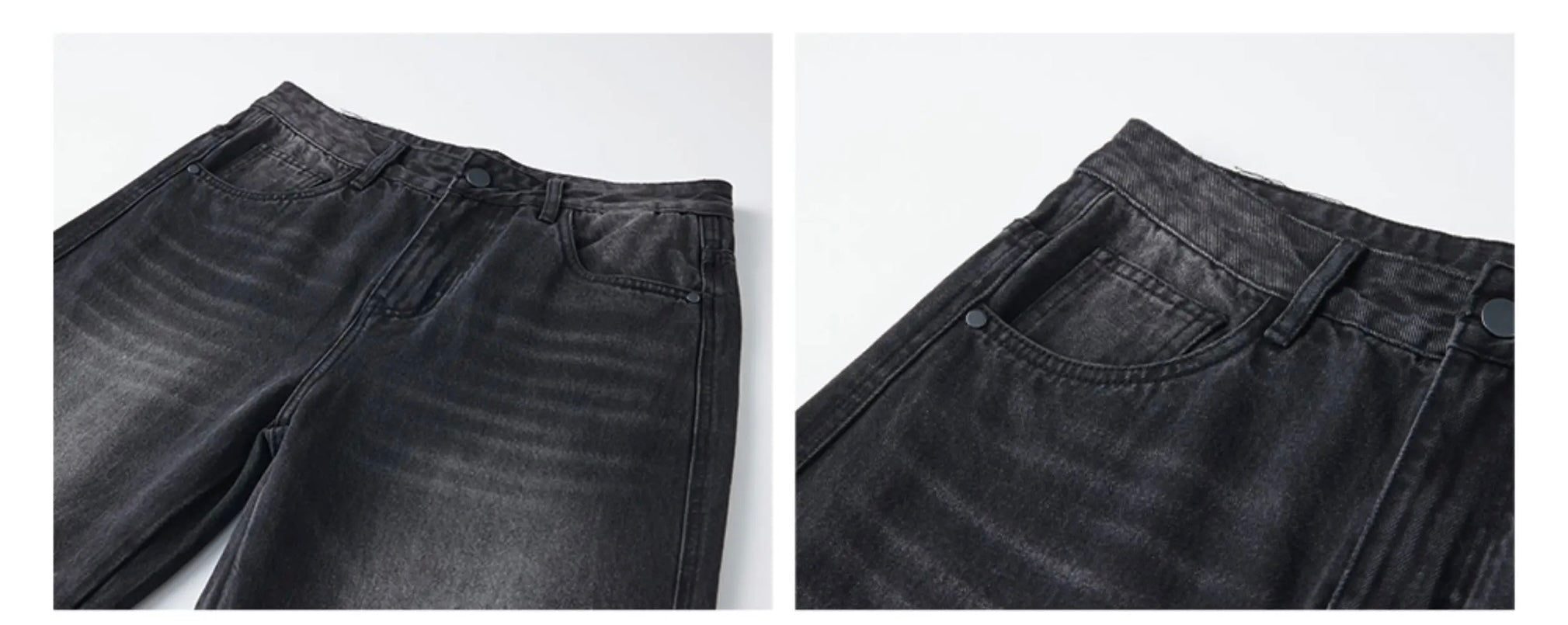 Men’s Vintage American Wide-Leg Denim Jeans B0013