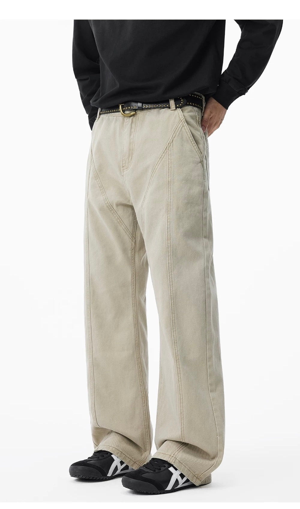 Men’s Vintage American Wide-Leg Denim Jeans B0012