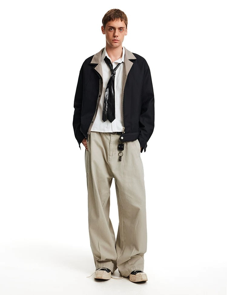 Men’s Deconstructed Layered Jacket – Vintage Minimal Street Outerwear T0058