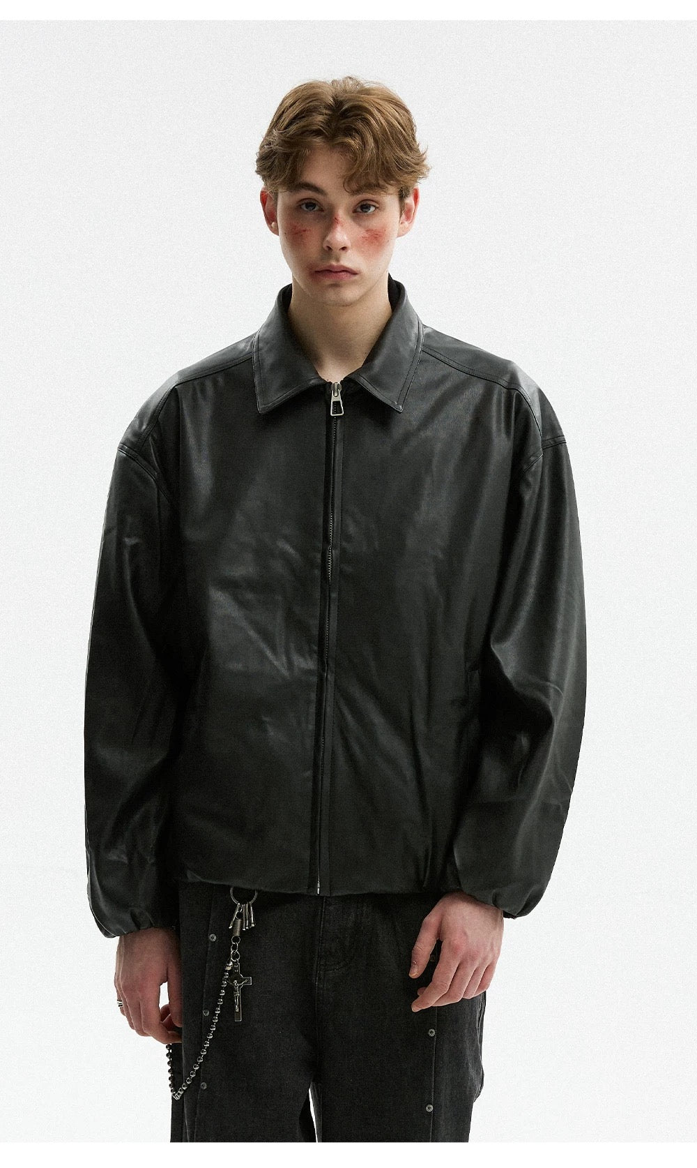 Men’s Vintage American PU Leather Jacket T0007