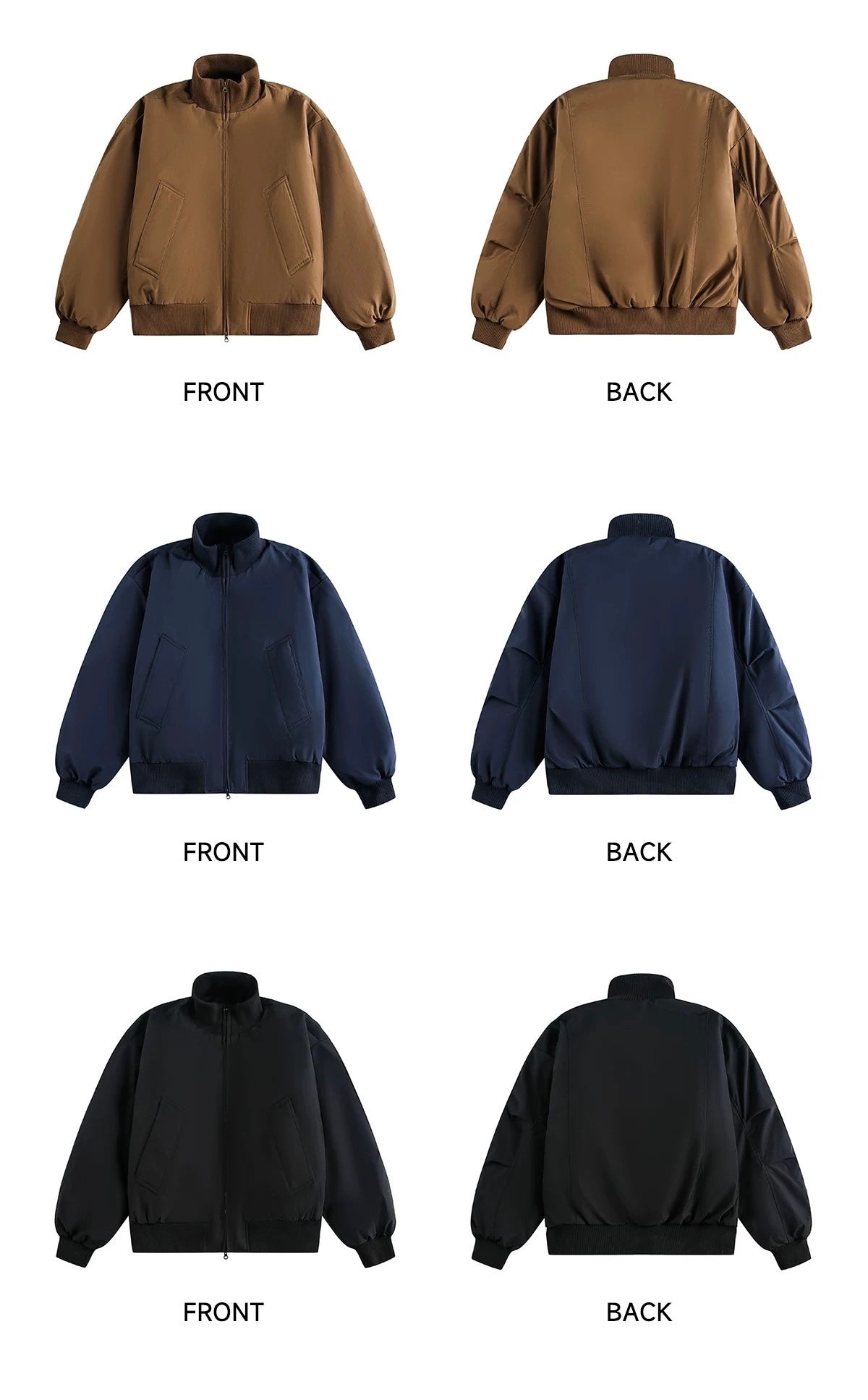 Chaqueta de plumas con cuello alto: minimalista y cálida para el estilo urbano invernal T0021