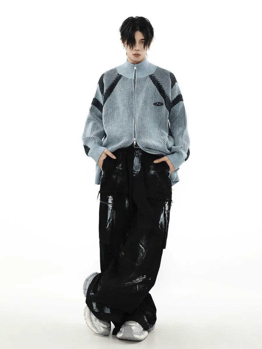 [MRNEARLY] STRIPED TURTLENECK SWEATER S0186