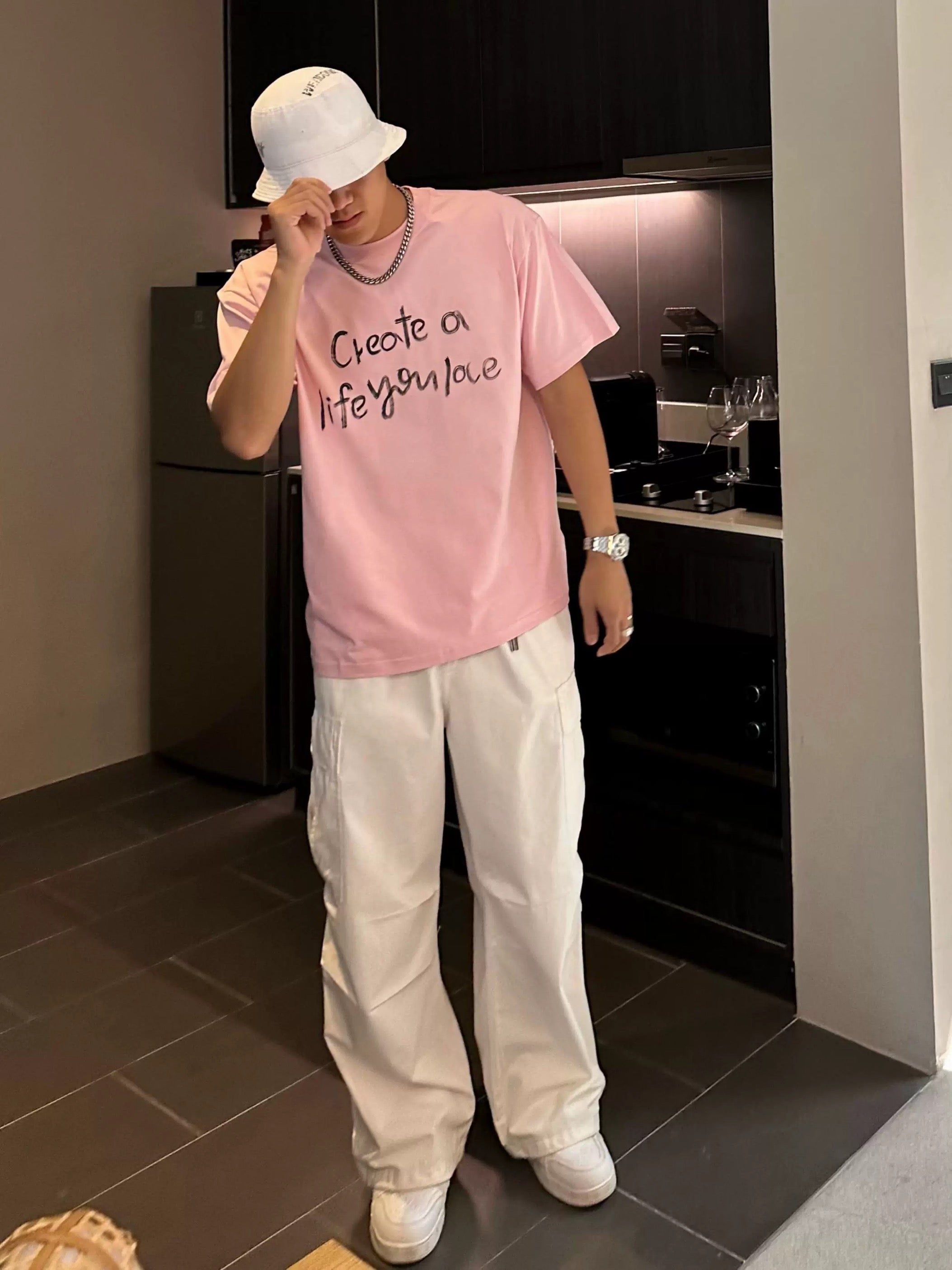 Men’s American High Street Wide-Leg Cargo Pants – Loose Fit Straight Utility Trousers B0054