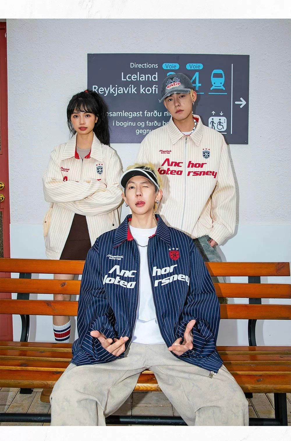 Men’s Striped Embroidered Jacket – Vintage American Streetwear Baseball Outerwear S0038