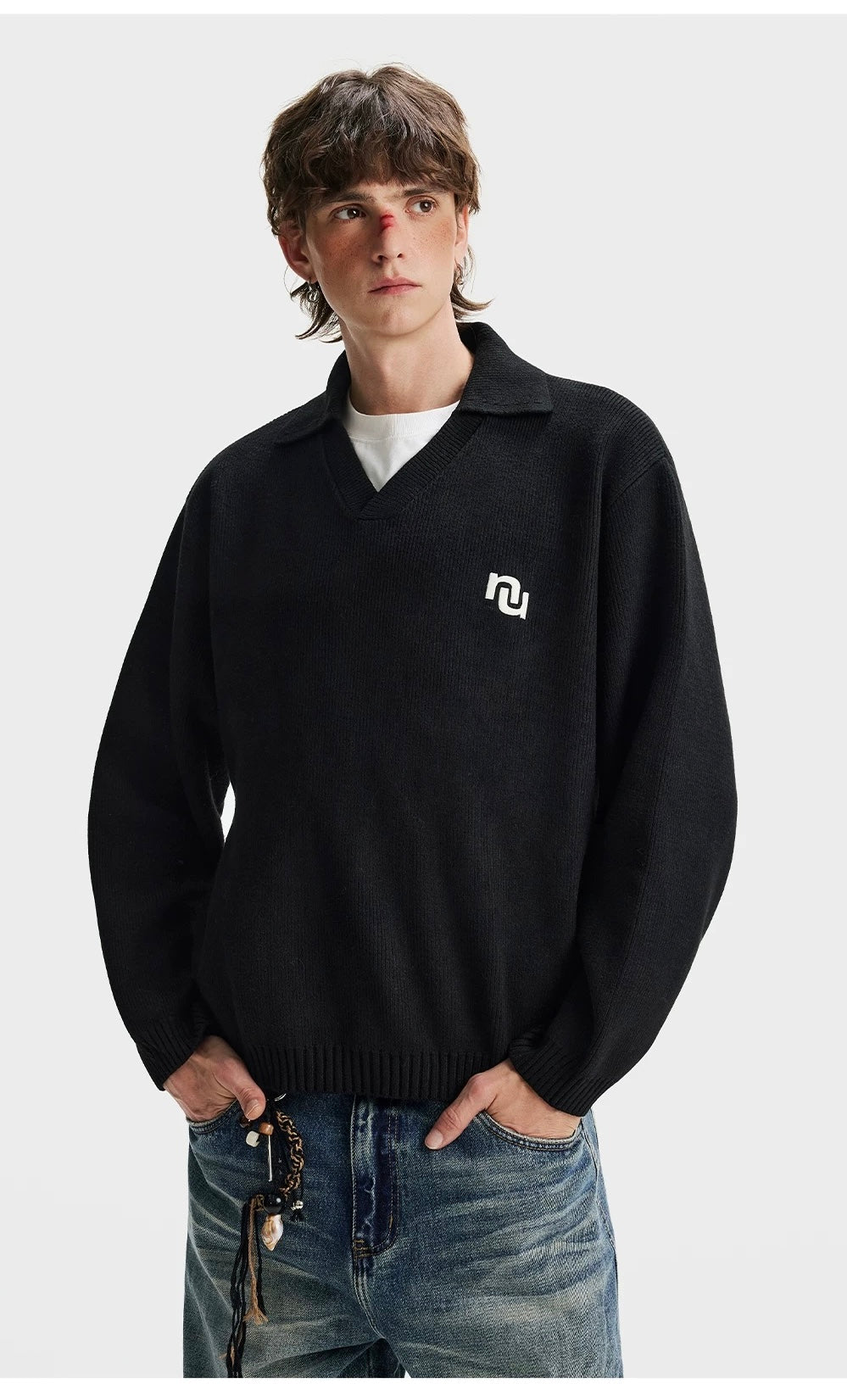 Men’s American Streetwear Loose Knit Sweater S0004