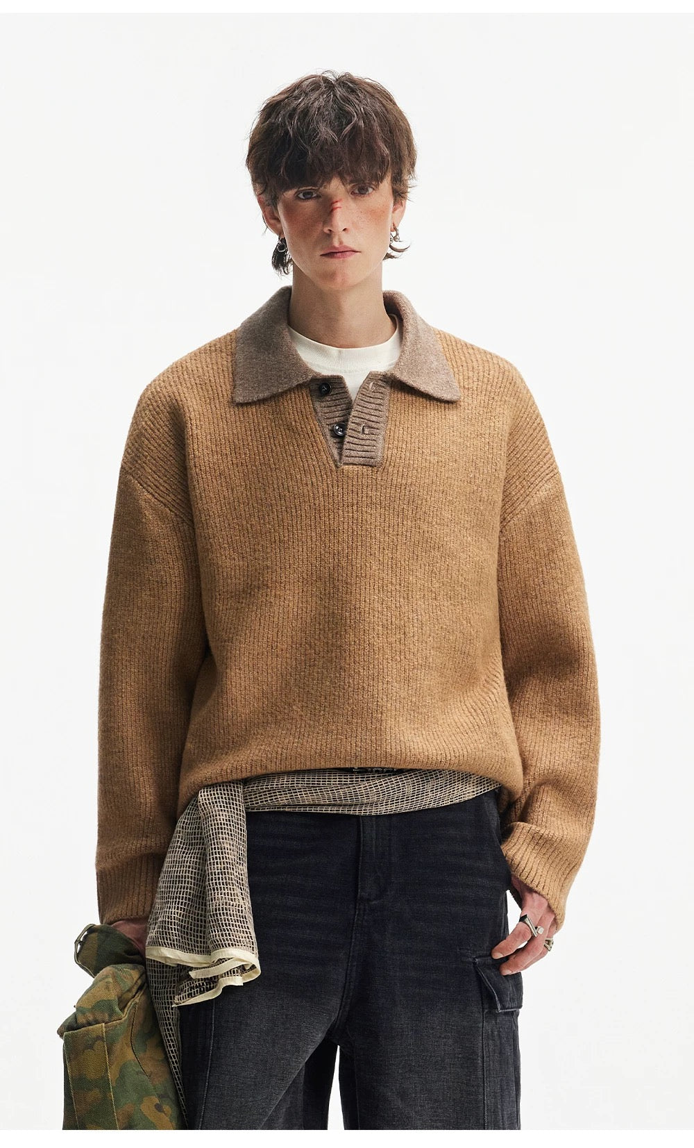 Men’s American Streetwear Loose Knit Sweater S0006