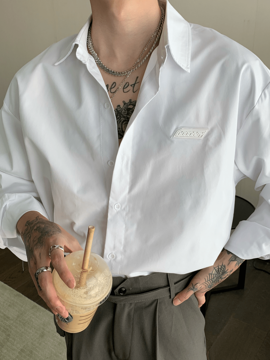 [CUIBUJU] Korean loose oversize casual shirt J0117