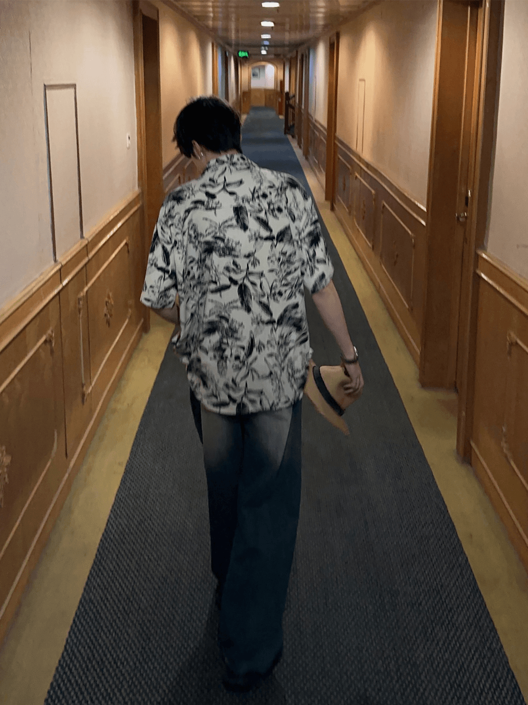 [JM HOMME] Tide Printed Short-sleeved Shirt J0120