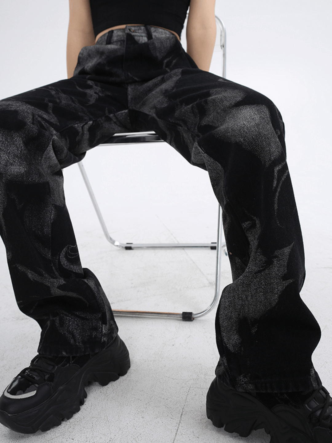 American retro straight jeans B0142