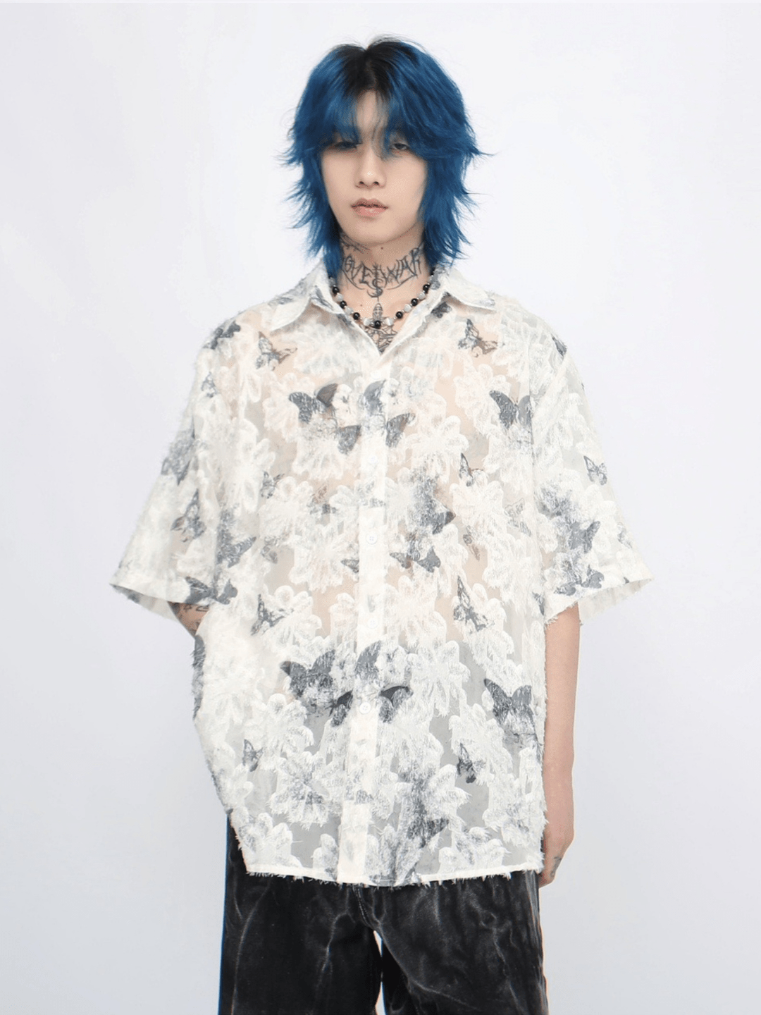 [Mz] butterfly design shirt J0126