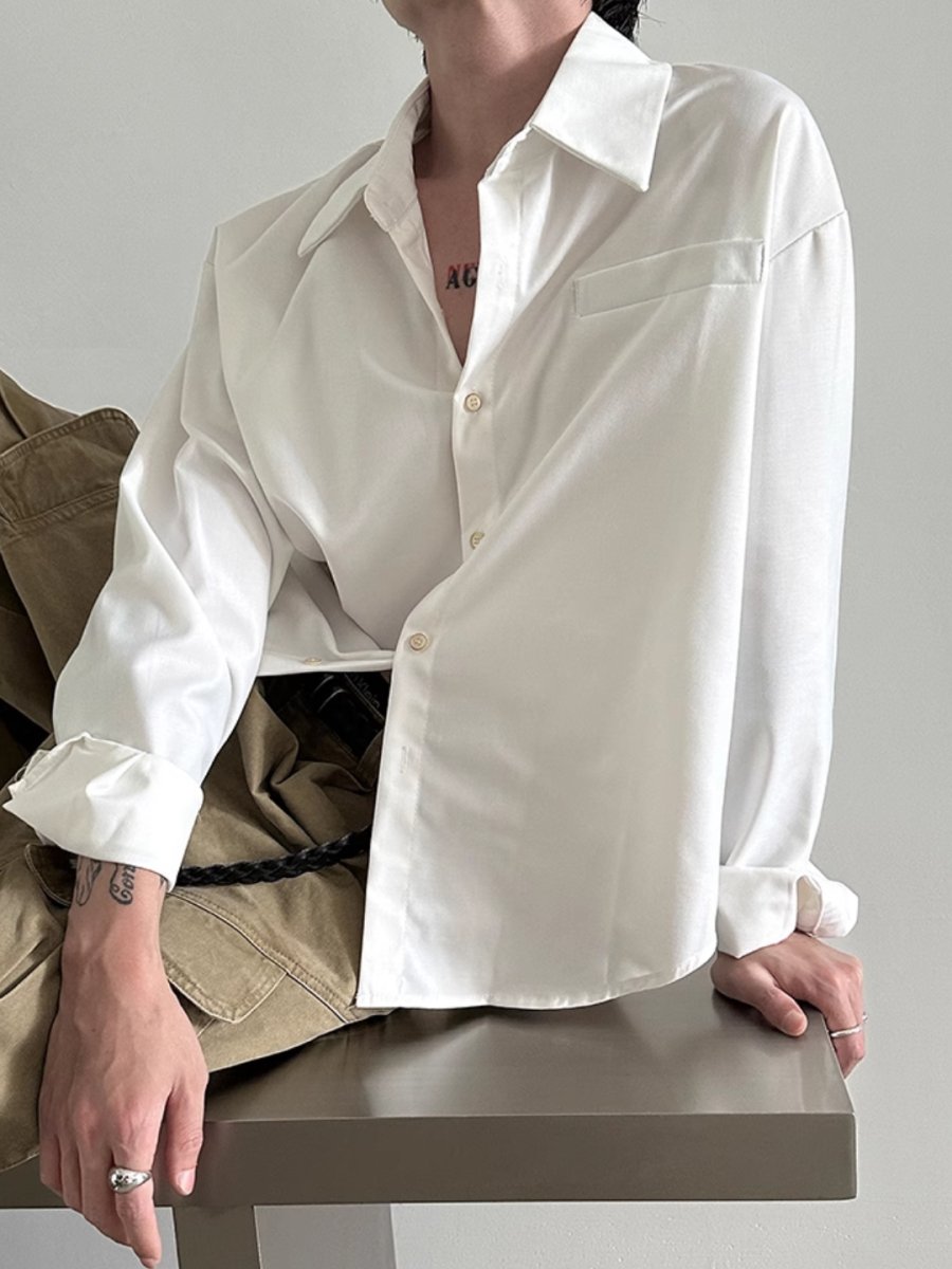 [GENESISBOY] short long-sleeved shirt J0118