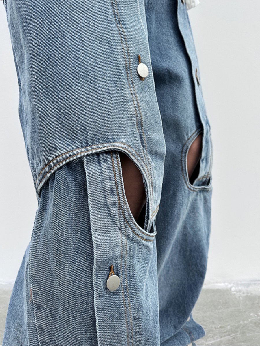 straight wide-leg jeansB0121