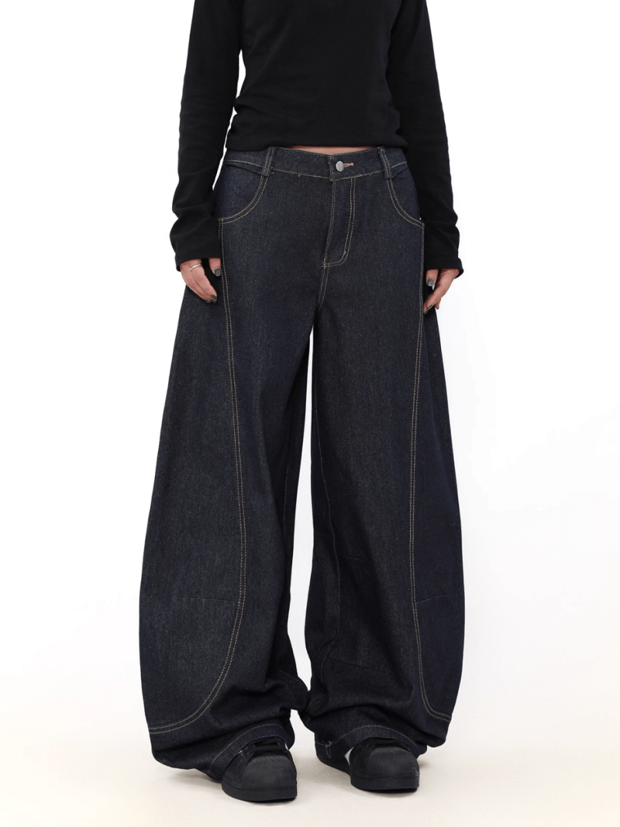 wide leg straight jeans B0123