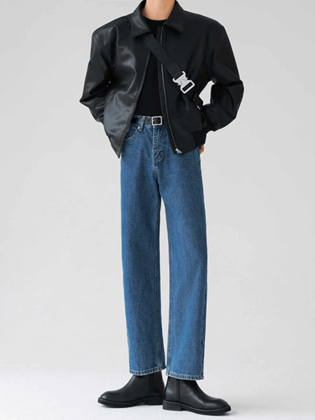 [HOHO] Dumb black leather jacket T0165