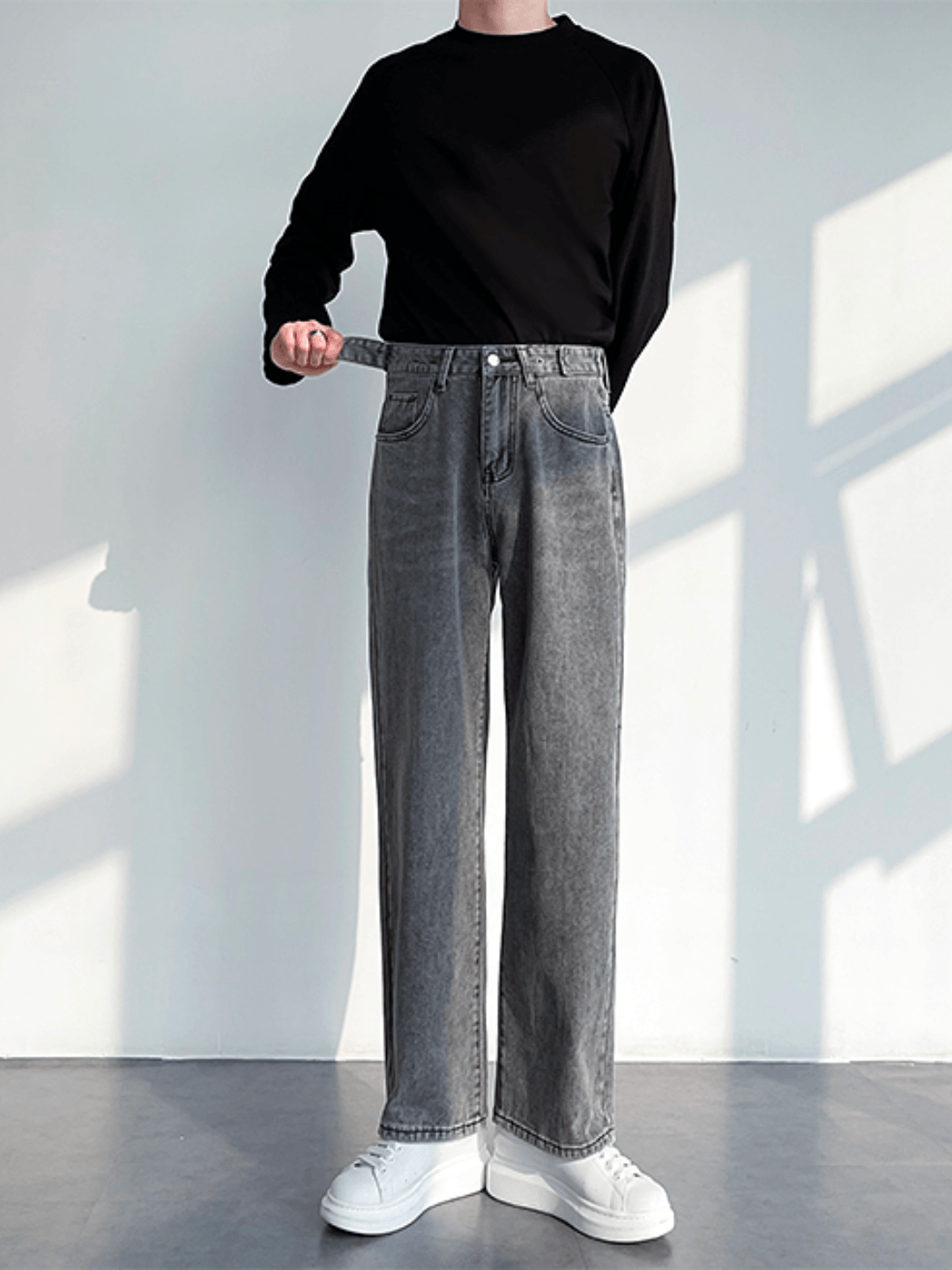 [HOHO] Loose Straight Denim PantsB0139