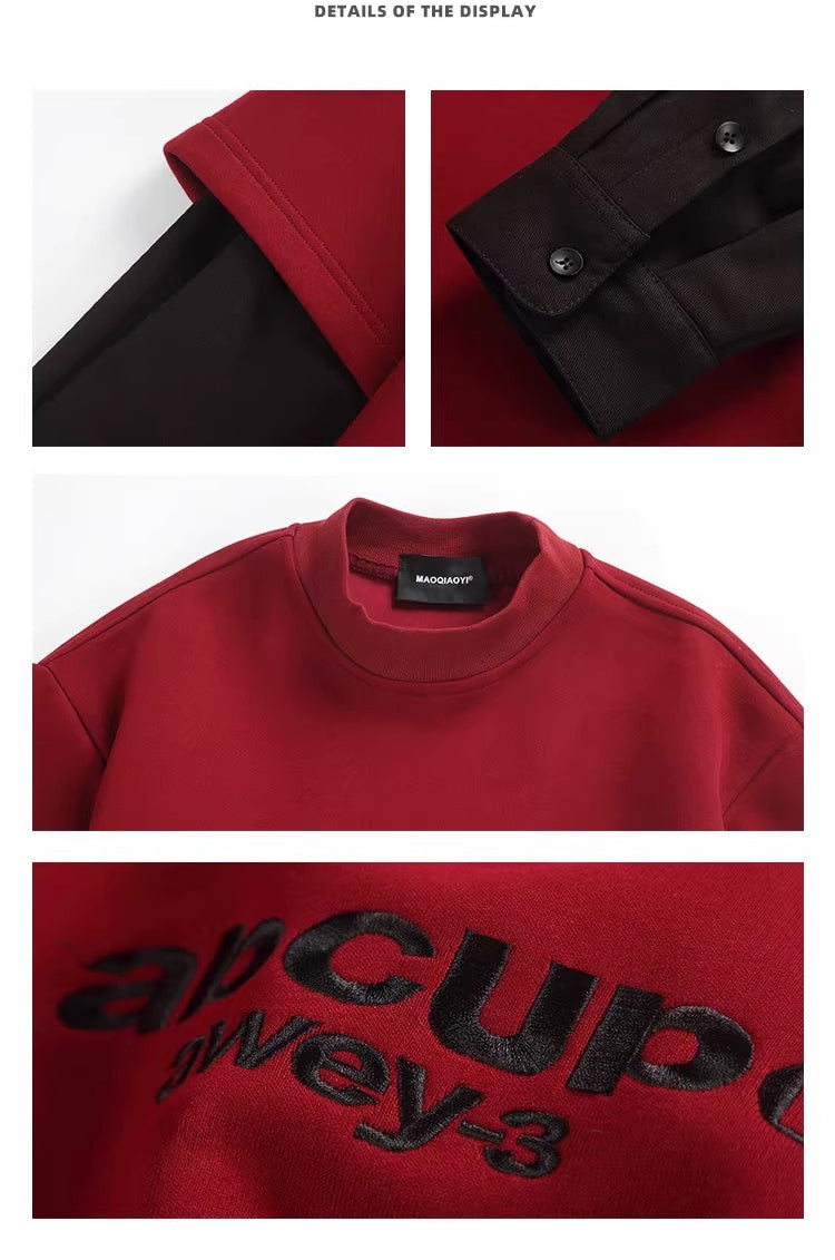 Tide brand embroidered fake two sweater fff0292