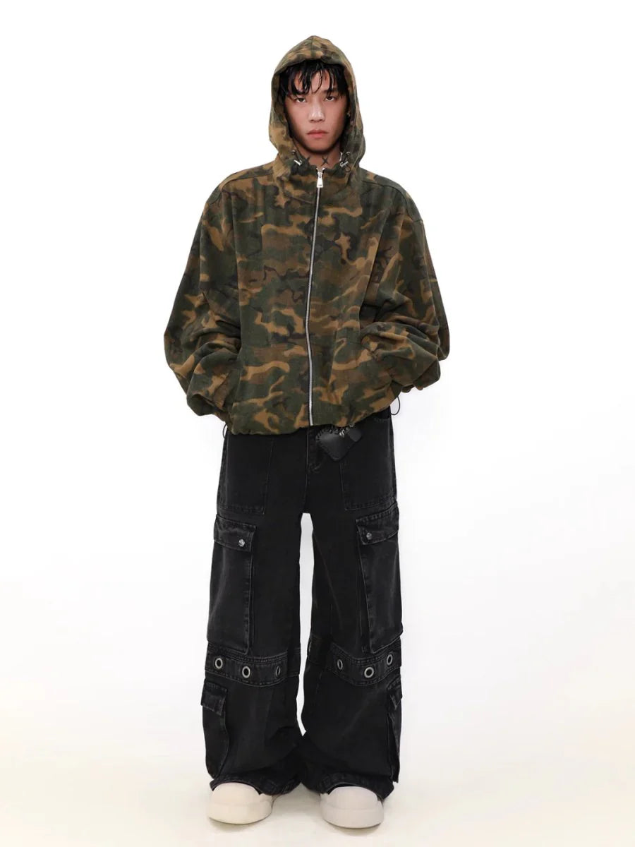 [MRNEARLY] LOOSE ZIPPER HOODED JACKET T0093