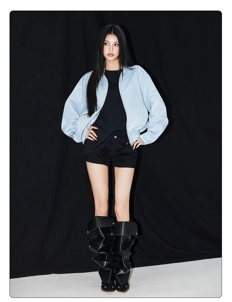 Men’s Vintage Plaid Patchwork Collar Jacket – Retro Short Street Outerwear T0062