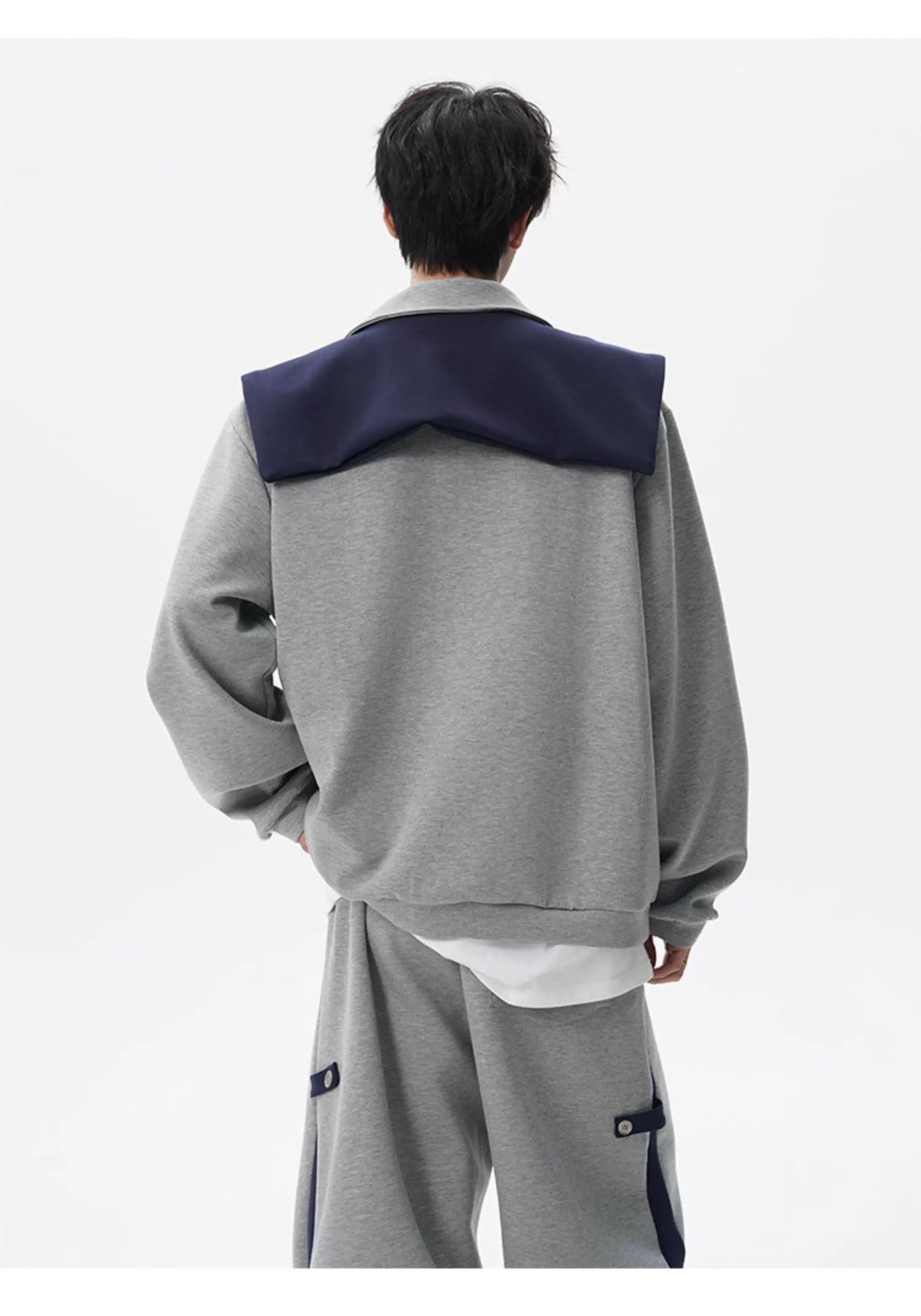 Vintage American Shawl Collar Pullover Hoodie – Retro Loose Fit Streetwear Sweatshirt S0040