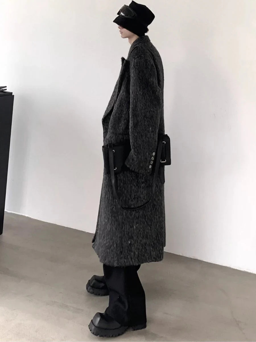 [AUTUMNWIND] GRAY MID-LENGTH TRENCH COAT T0102