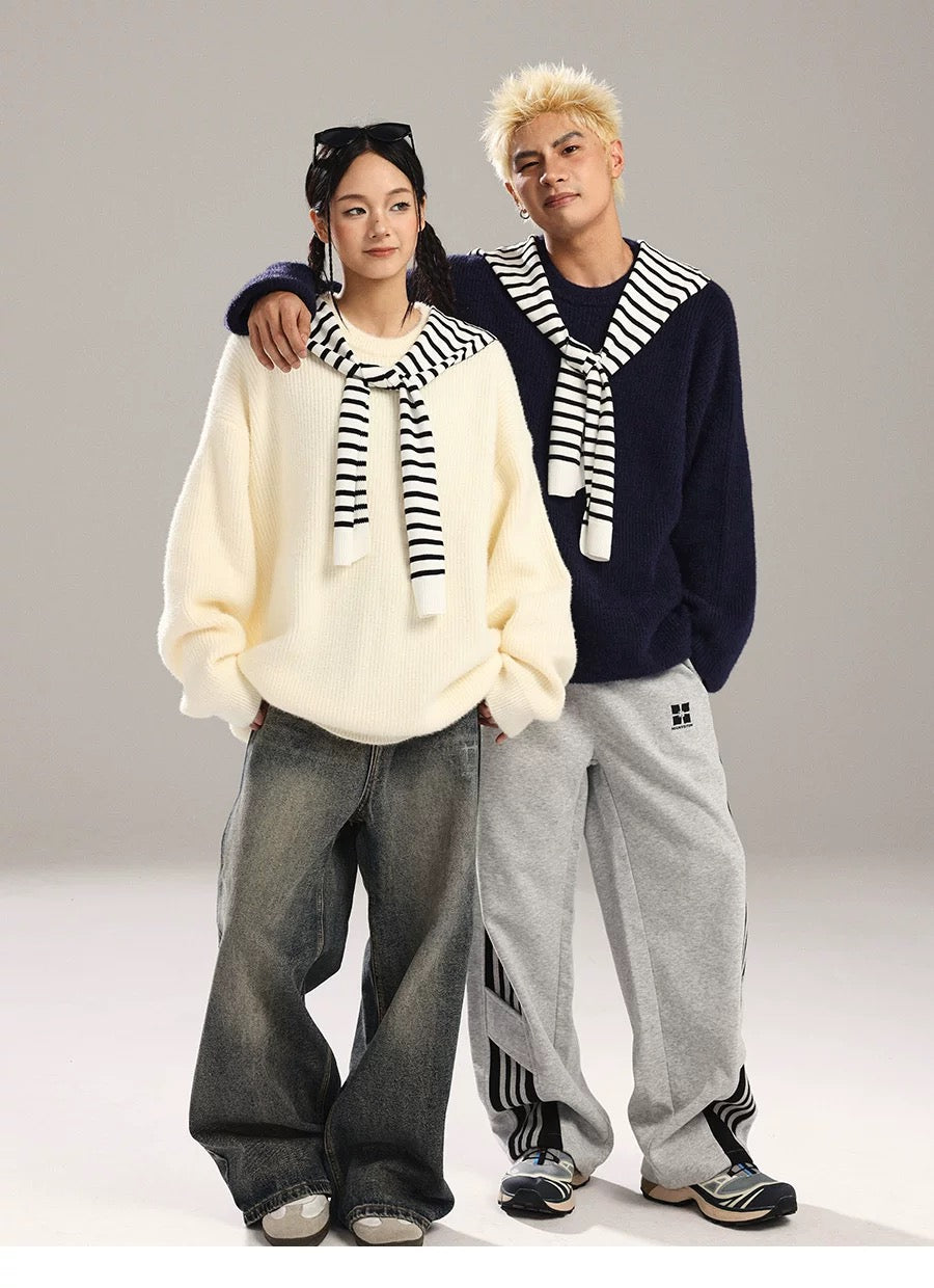 Suéter de punto estilo americano relajado para hombre S0023