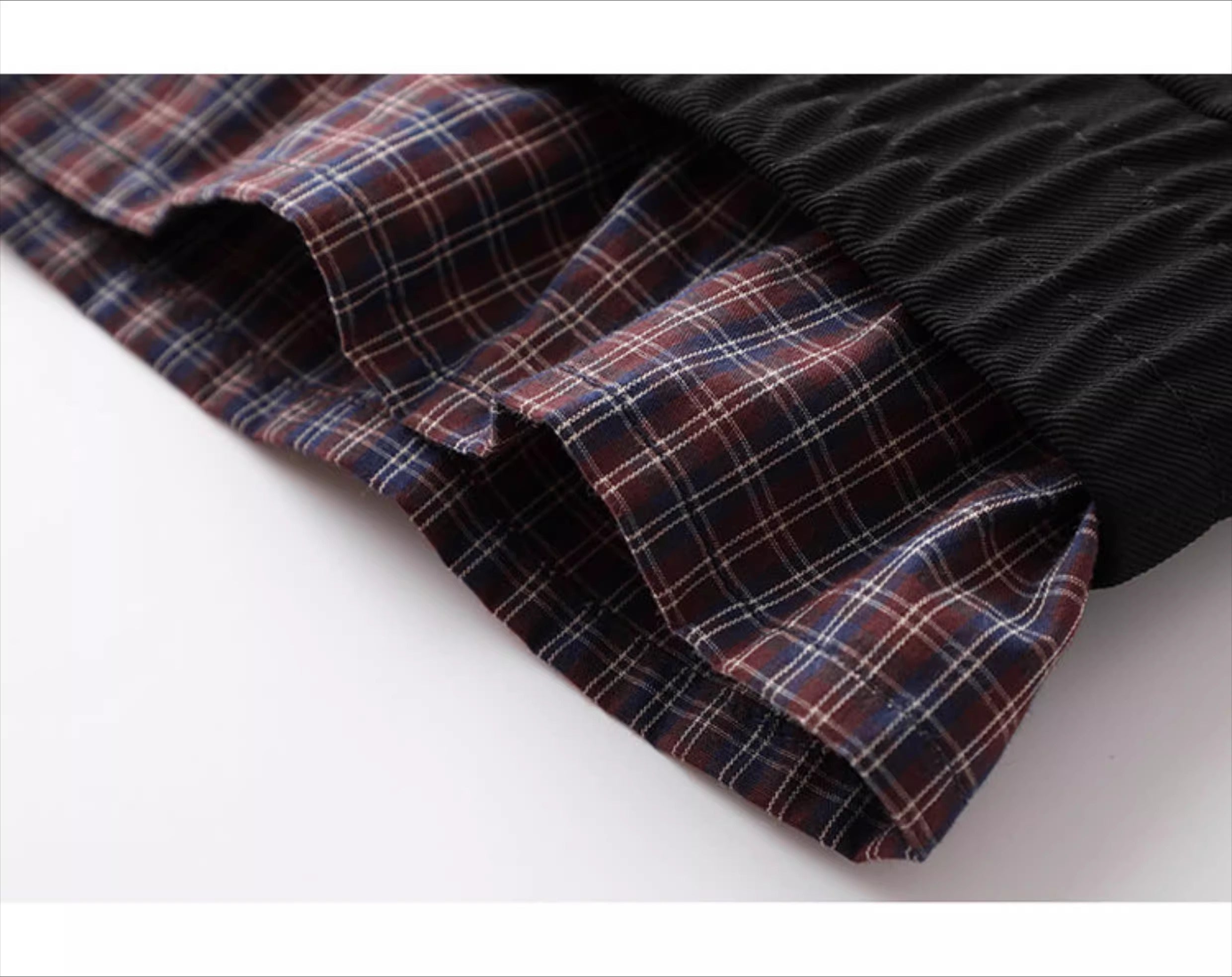 American high street lapel personalized splicing jacket C0392