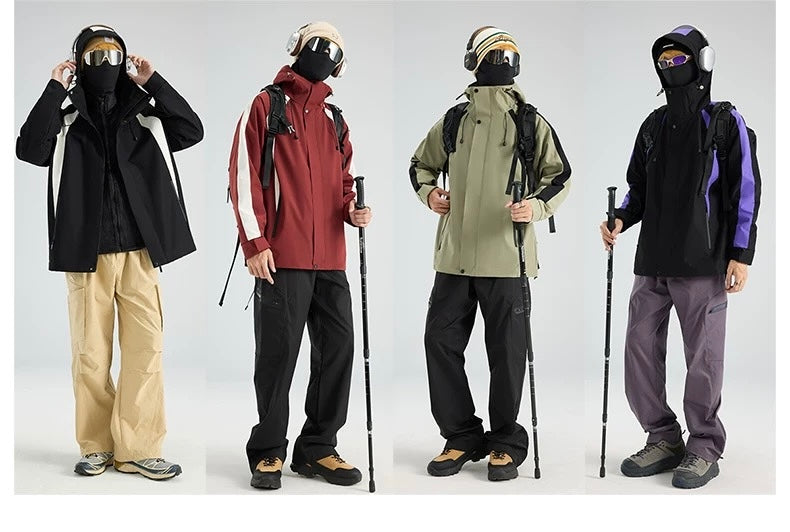 Men’s & Women’s 3-in-1 Outdoor Jacket – Waterproof Windproof Couple Shell Coat T0041