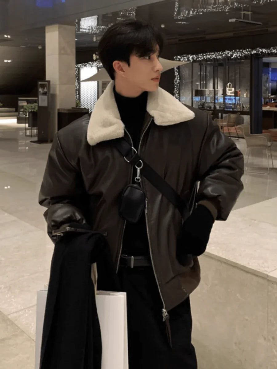 KOREAN LAMB WOOL COTTON COAT JACKET T0106