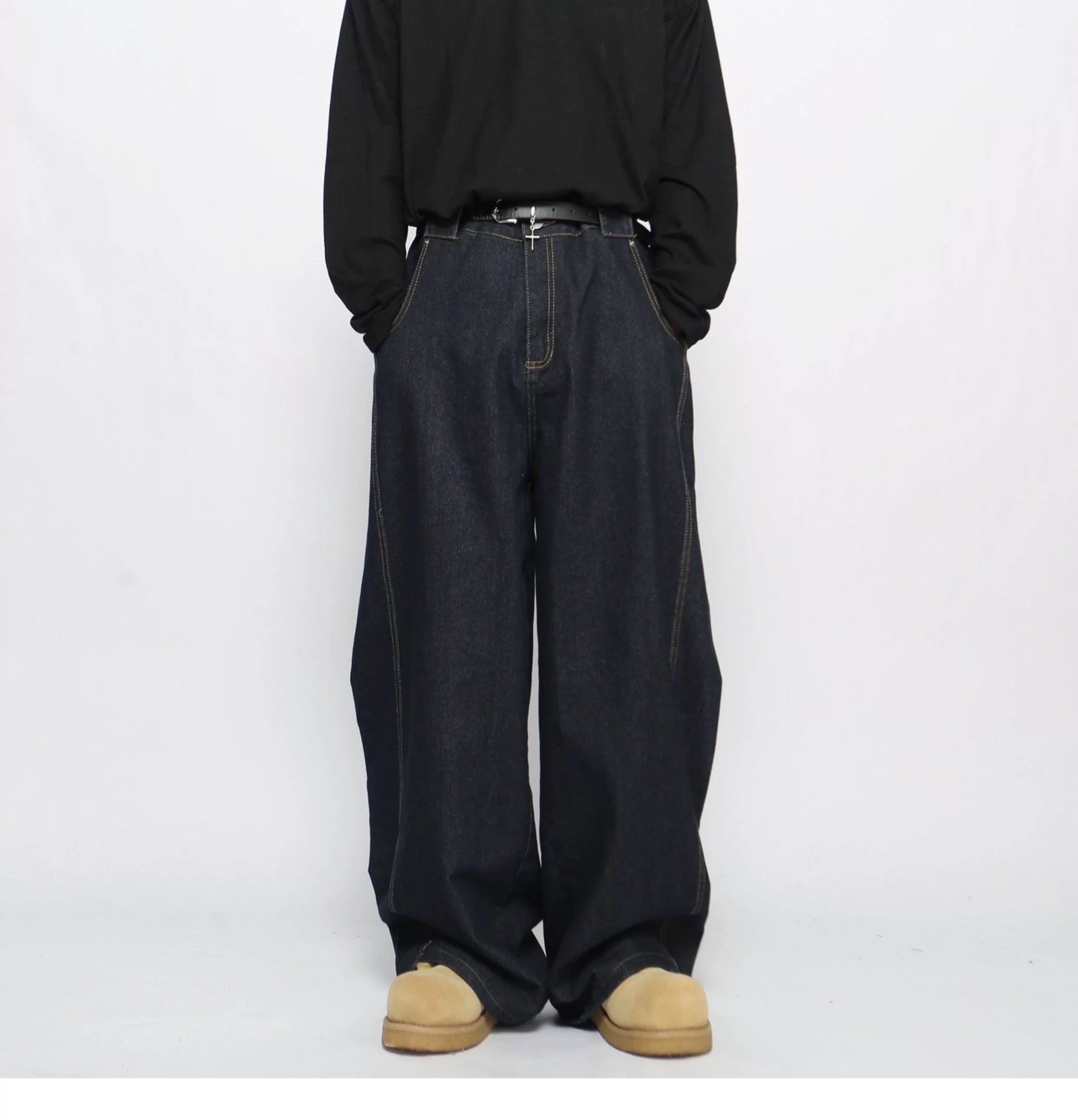 Vaqueros de pierna ancha estilo vintage americano para hombre B0026