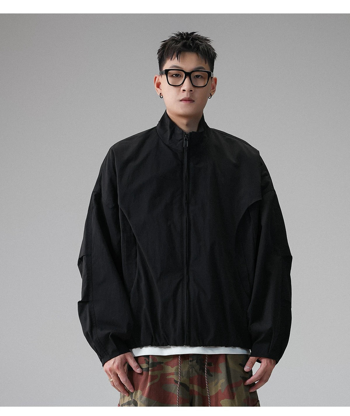 American Stand-Collar Jacket – Vintage Minimalist Streetwear Outerwear T0025