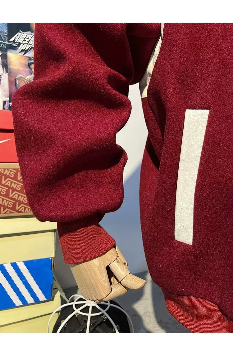 Chaqueta corta de lana – Prenda de abrigo vintage estilo urbano americano T0024