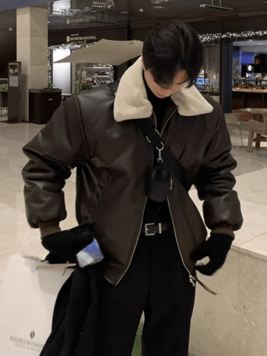 KOREAN LAMB WOOL COTTON COAT JACKET T0106