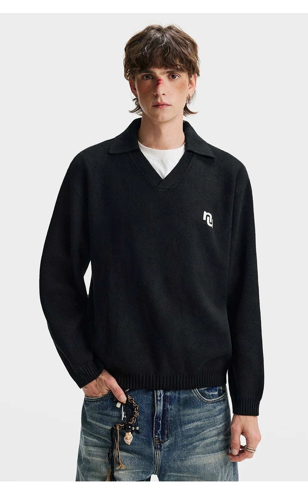 Men’s American Streetwear Loose Knit Sweater S0004