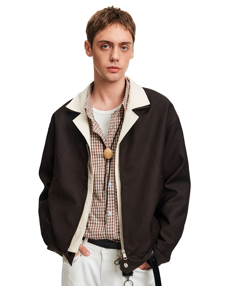 Men’s Deconstructed Layered Jacket – Vintage Minimal Street Outerwear T0058