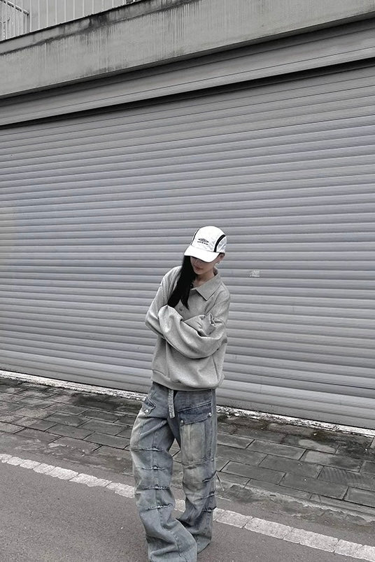 [FLAT ROOM] BOX FIT POLO SWEATSHIRT S0212