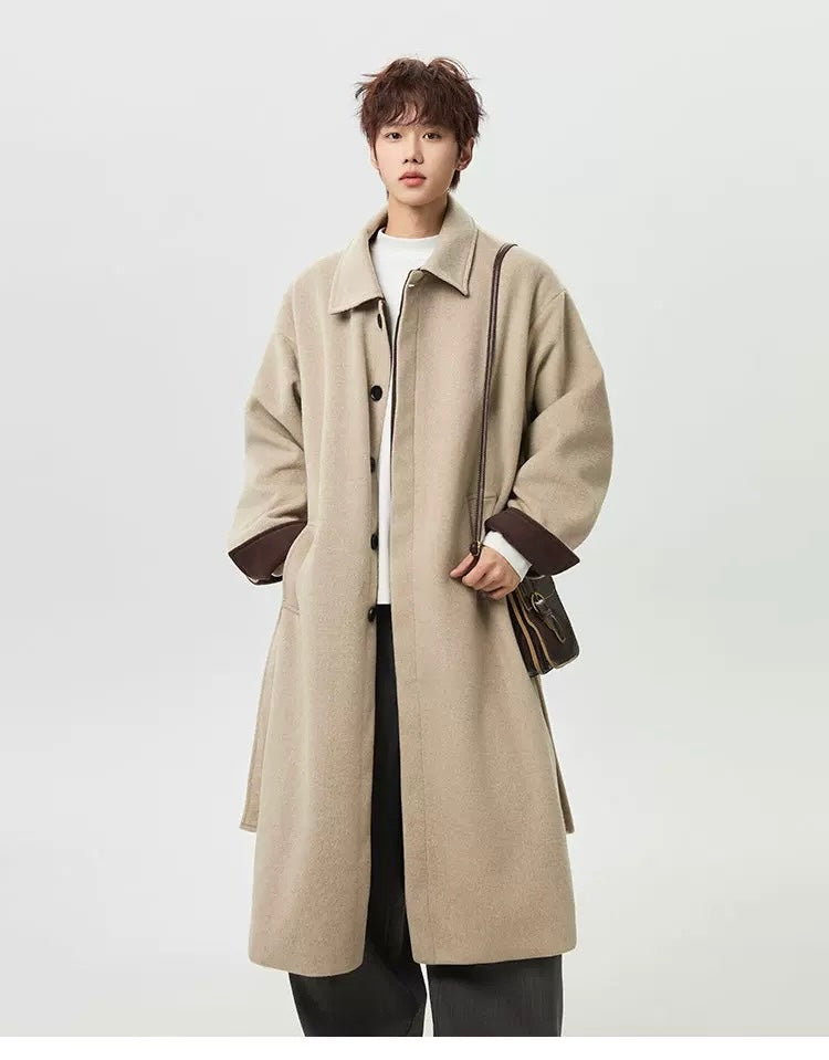 Abrigo de lana de oveja premium para hombre T0250