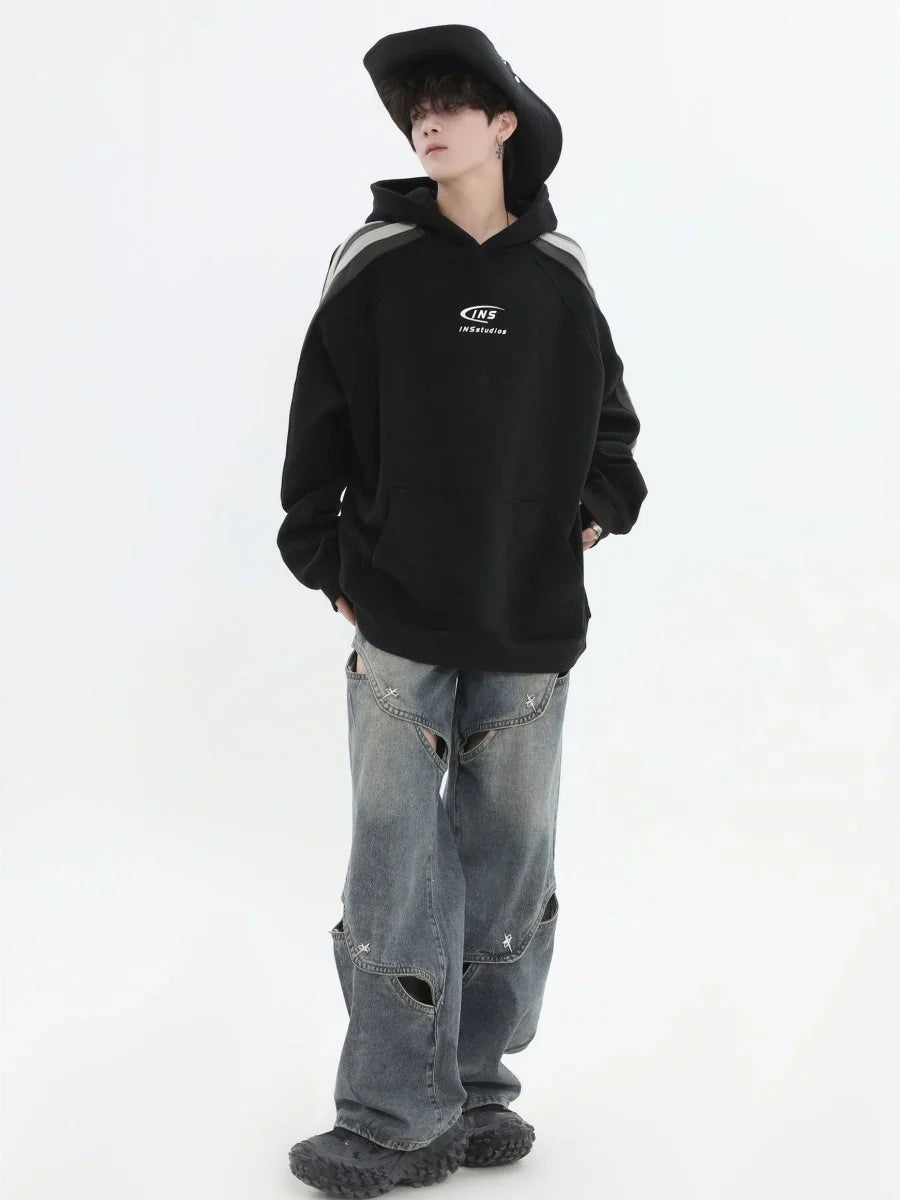 METAL HOLE BREAKING JEANS B0167