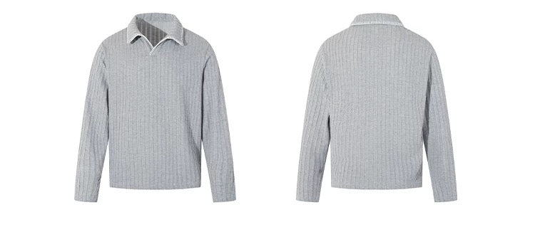 Men’s Long-Sleeve Cotton Polo – Streetwear Style S0015