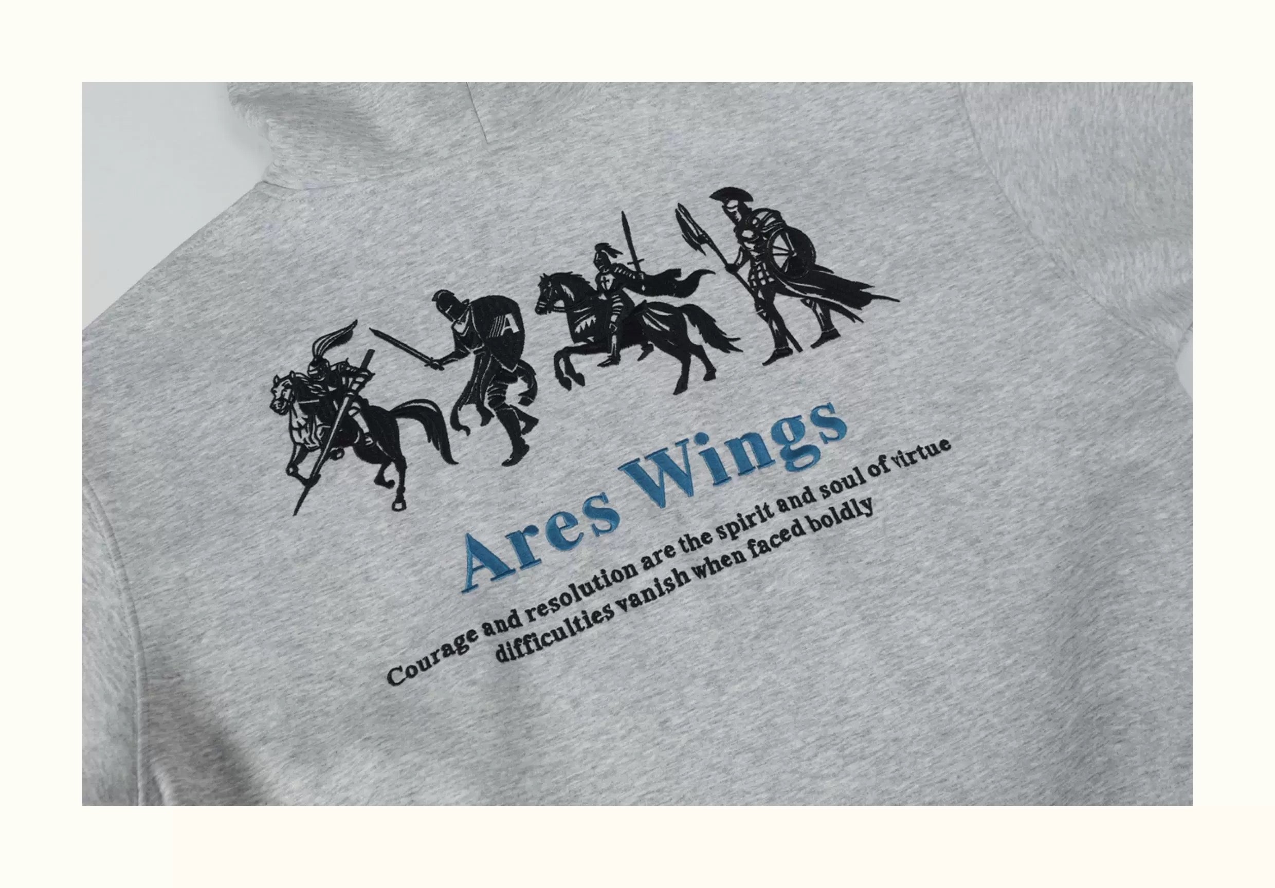 Men’s Embroidered Warhorse Hoodie – American Retro Street Pullover Sweatshirt S0046