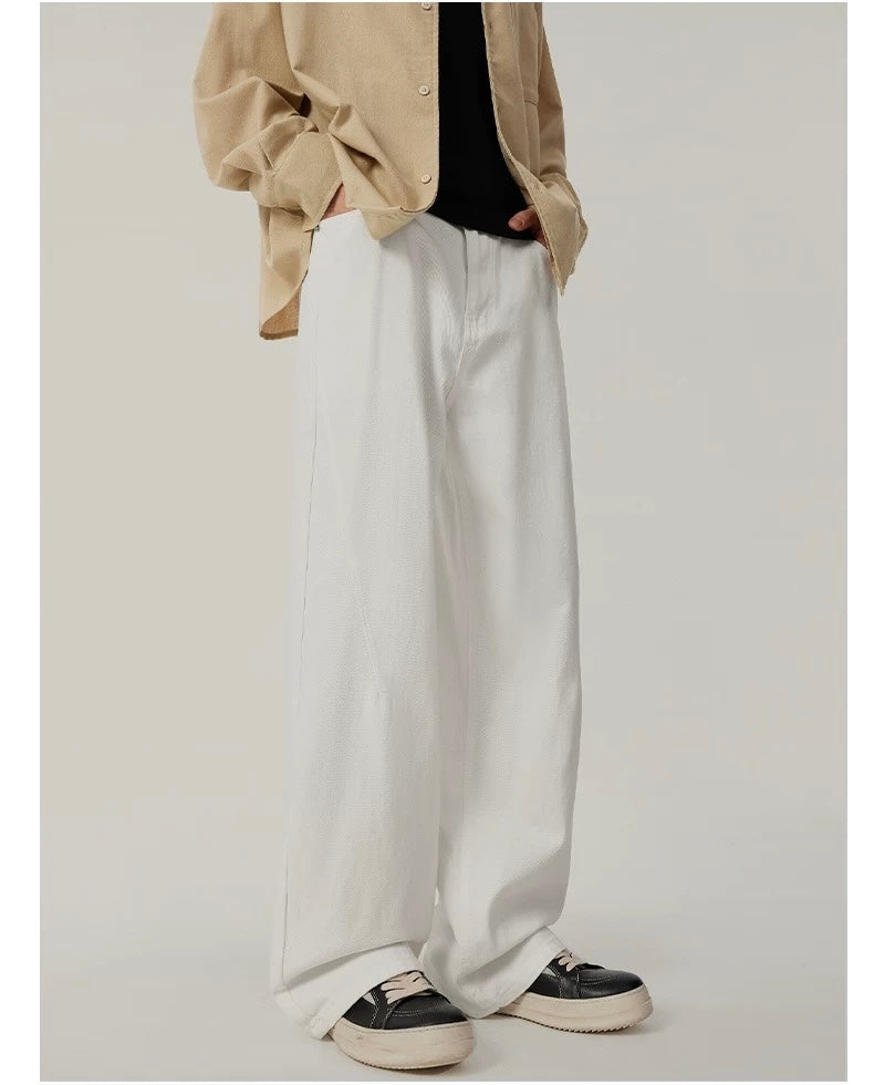 Men’s Loose Straight Wide-Leg Pants – American Minimalist Streetwear Trousers B0082