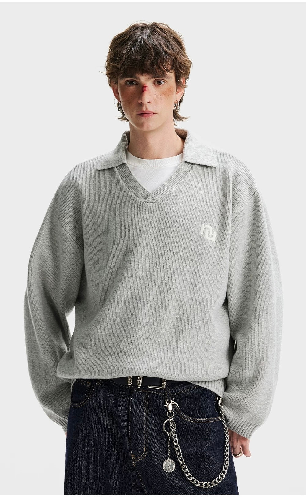 Men’s American Streetwear Loose Knit Sweater S0004