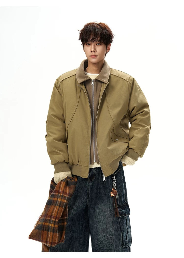 Men’s Designer Contrast Splice Lapel Jacket T0252