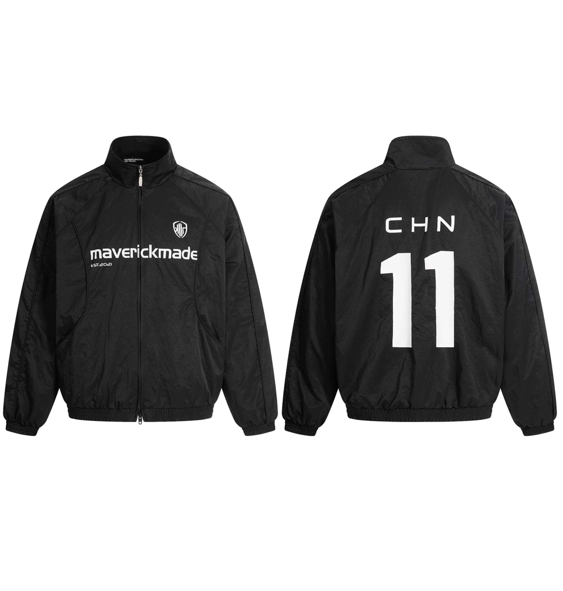 American Letter Print Jacket – Vintage Streetwear Varsity Zip Jacket T0026