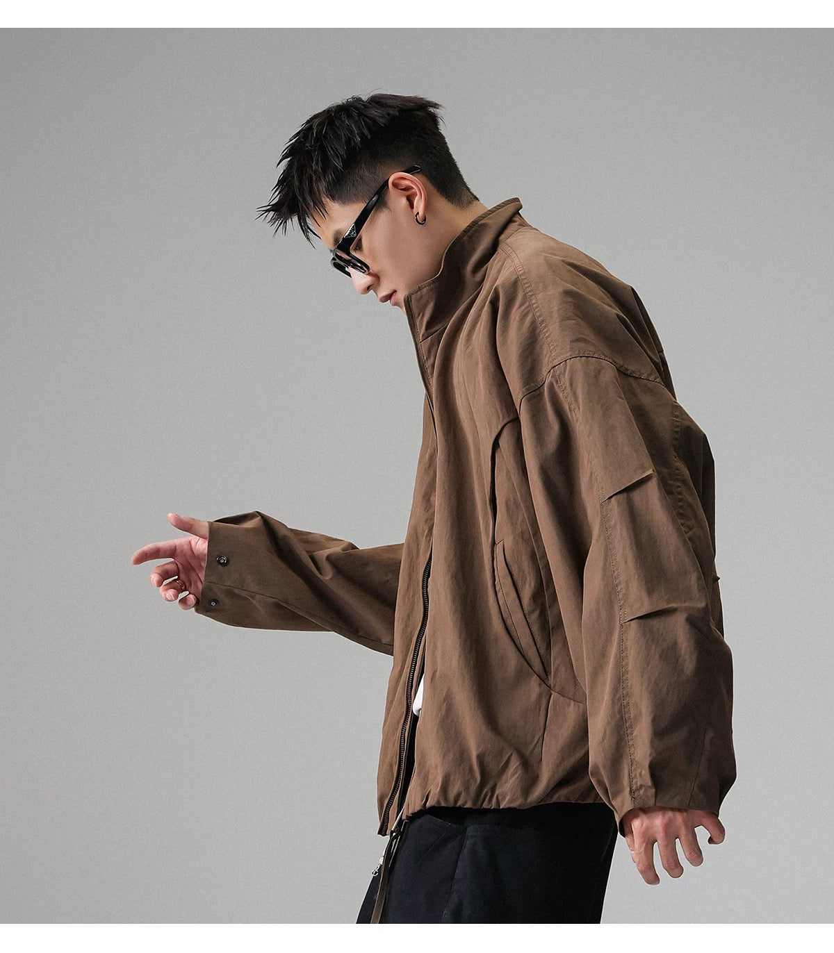American Stand-Collar Jacket – Vintage Minimalist Streetwear Outerwear T0025