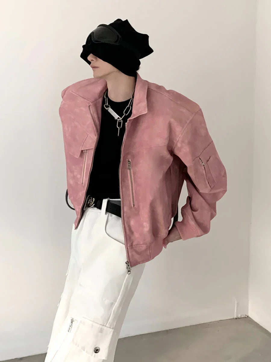 WASHED FROSTED LEATHER JACKETT0108