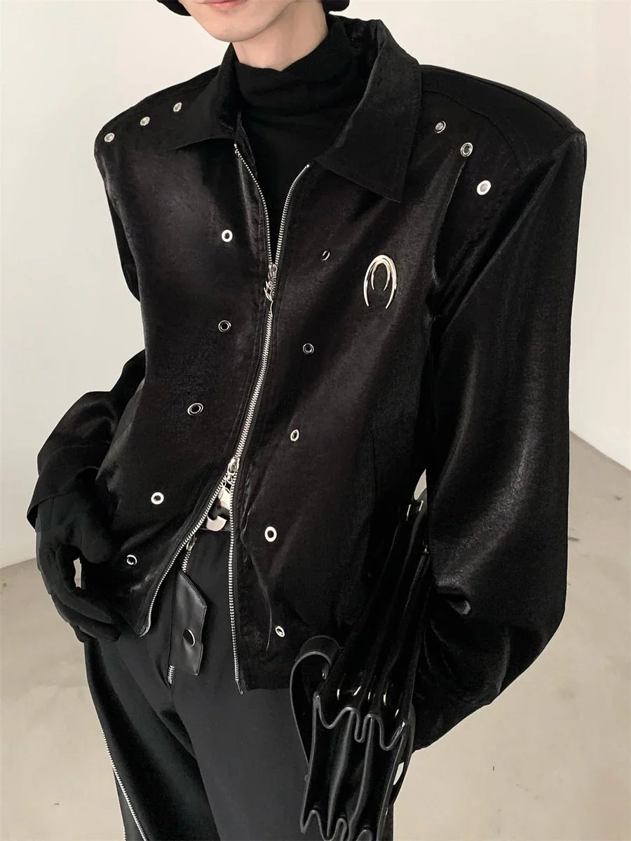 SHOULDER PADS SILHOUETTE LAPEL SHORT JACKET T0107